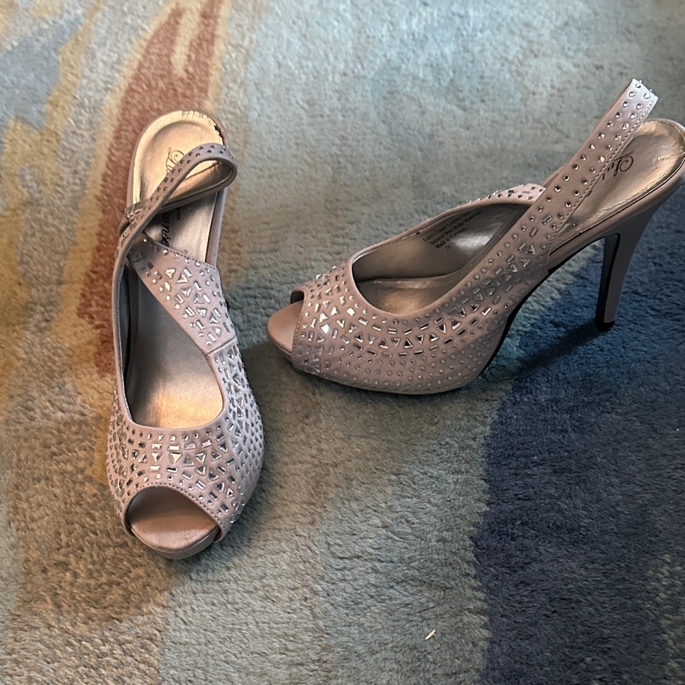 Lulu Townsend Metallic Slingback Heels